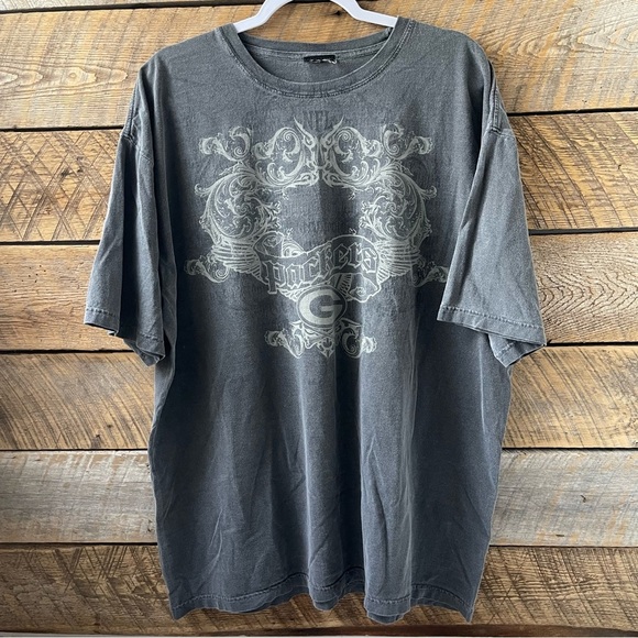 Green Bay Packers Design NFL Tee Adult Sz 2X Affliction Style Stone Washed - Picture 4 of 11